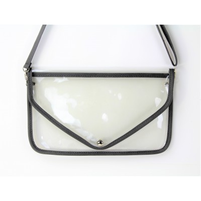 9167 -GREY LINING TRANSPARENT CLUTCH BAG